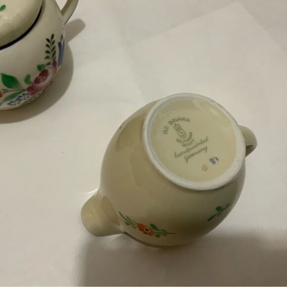 Seltmann Weiden Old Bavaria Porcelain Tea Set Hand Painted Folk Art (7 pcs) - Picture 13 of 16